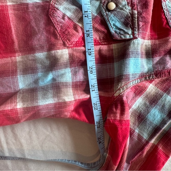 Vintage Aeropostale Red Plaid Button Down Shirt with pearl snaps western - Picture 8 of 9